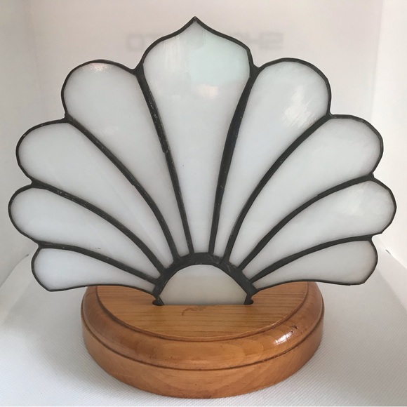 Iridescent Stained Glass Fan Candleholder - Picture 8 of 8